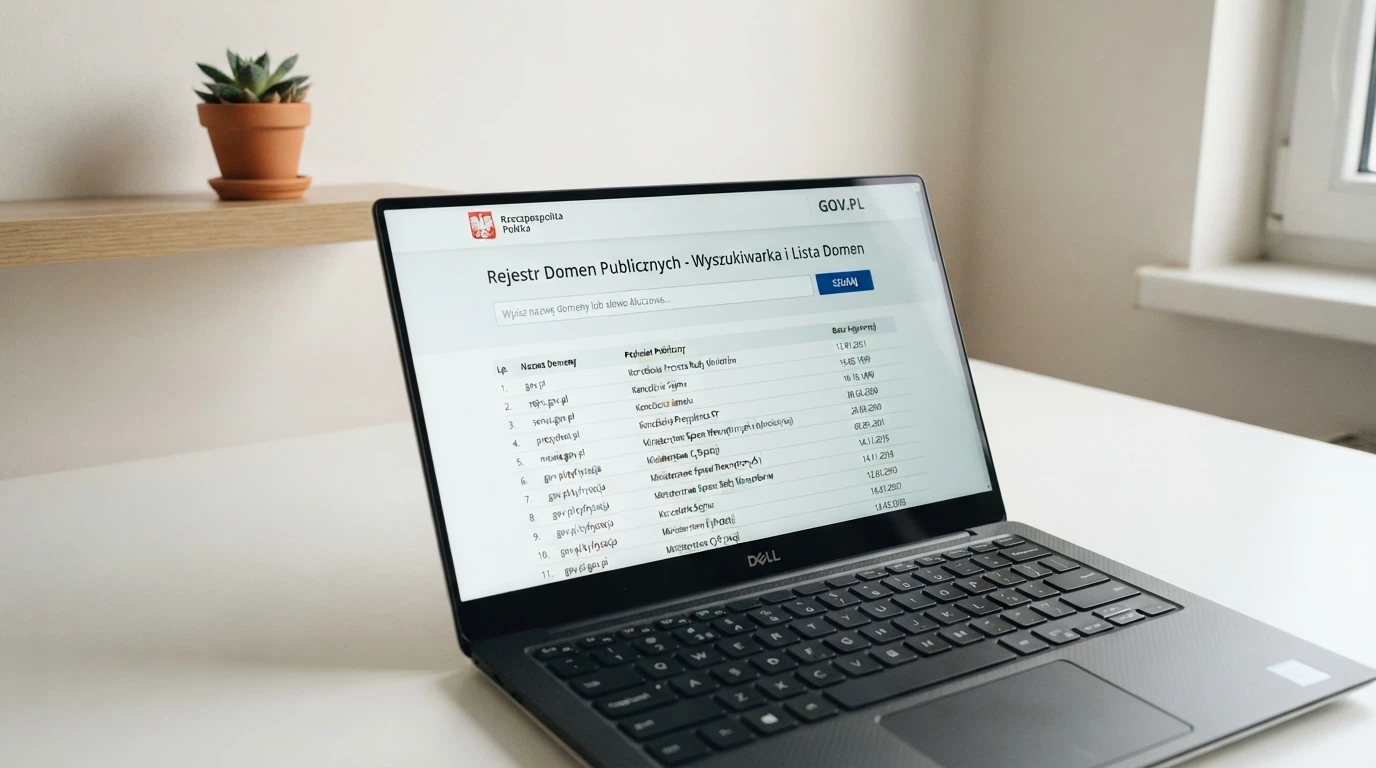 Strona internetowa Rejestru Domen hazard.mf.gov.pl z widocznym polem wyszukiwania i listą zablokowanych domen